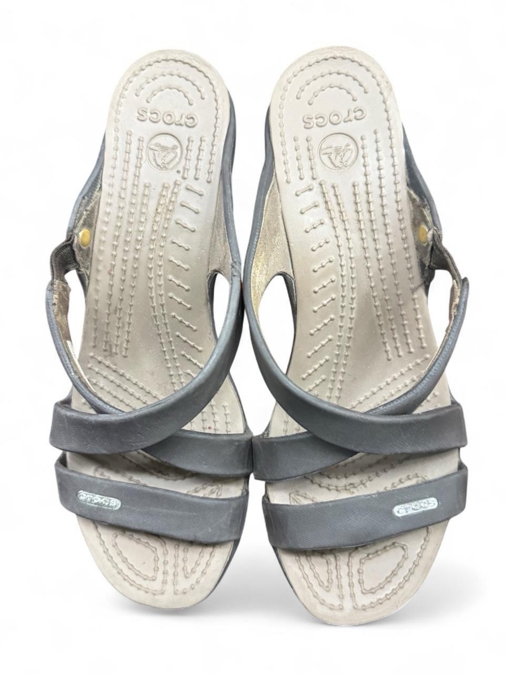 CROCS Women's Gray Strappy Slingback Sandals